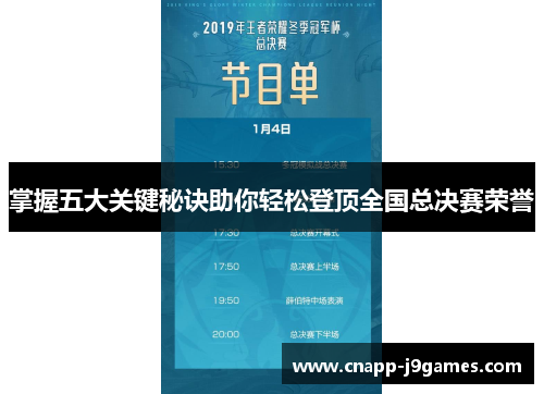 掌握五大关键秘诀助你轻松登顶全国总决赛荣誉